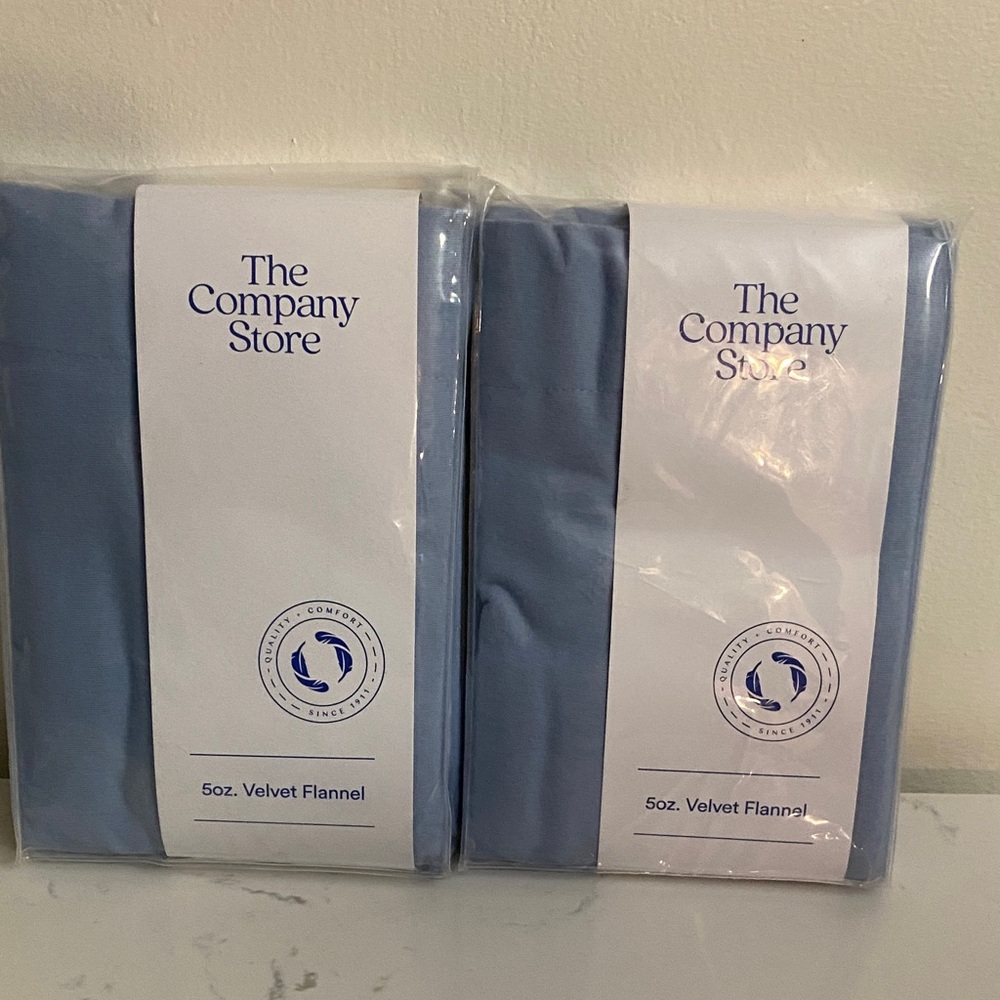 The Company Store Delphinium Blue Velvet Flannel Standard Shams